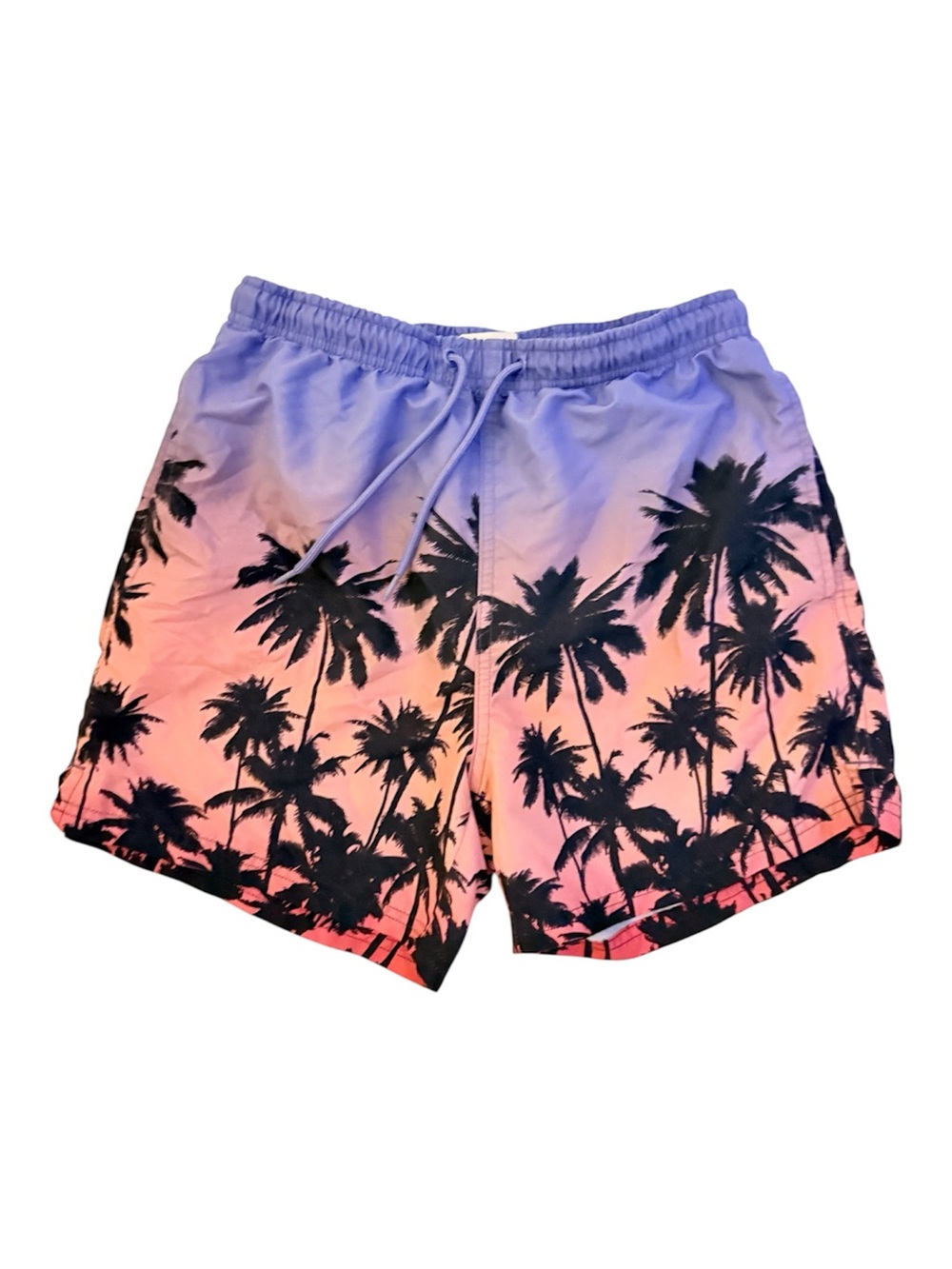 Primark Purple and Pink Palm Print Swim Trunks